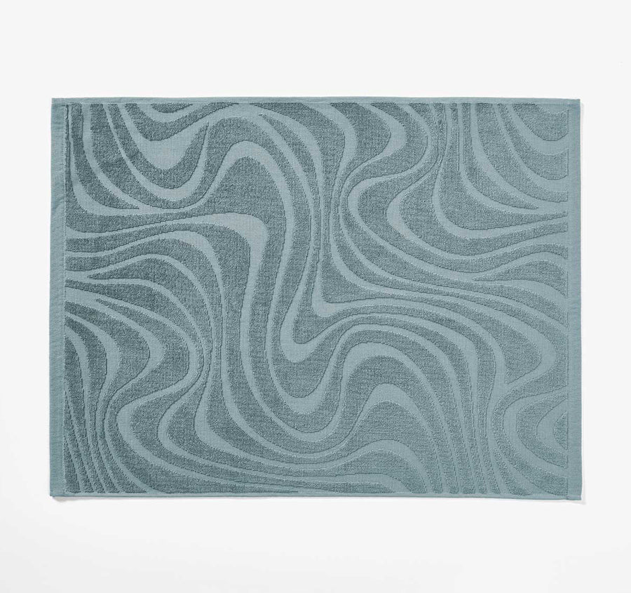 Wave 5 Piece 550GSM Cotton Bath Towel Set Pacific Blue - Image 5