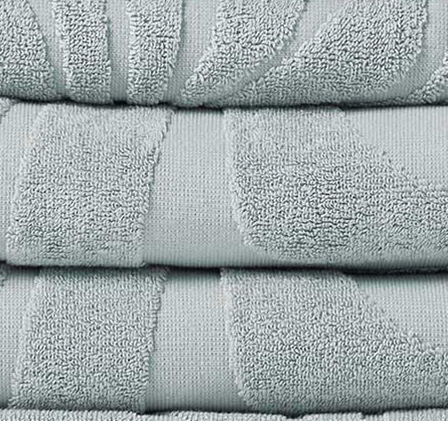 Wave 5 Piece 550GSM Cotton Bath Towel Set Pearl Blue - Image 2