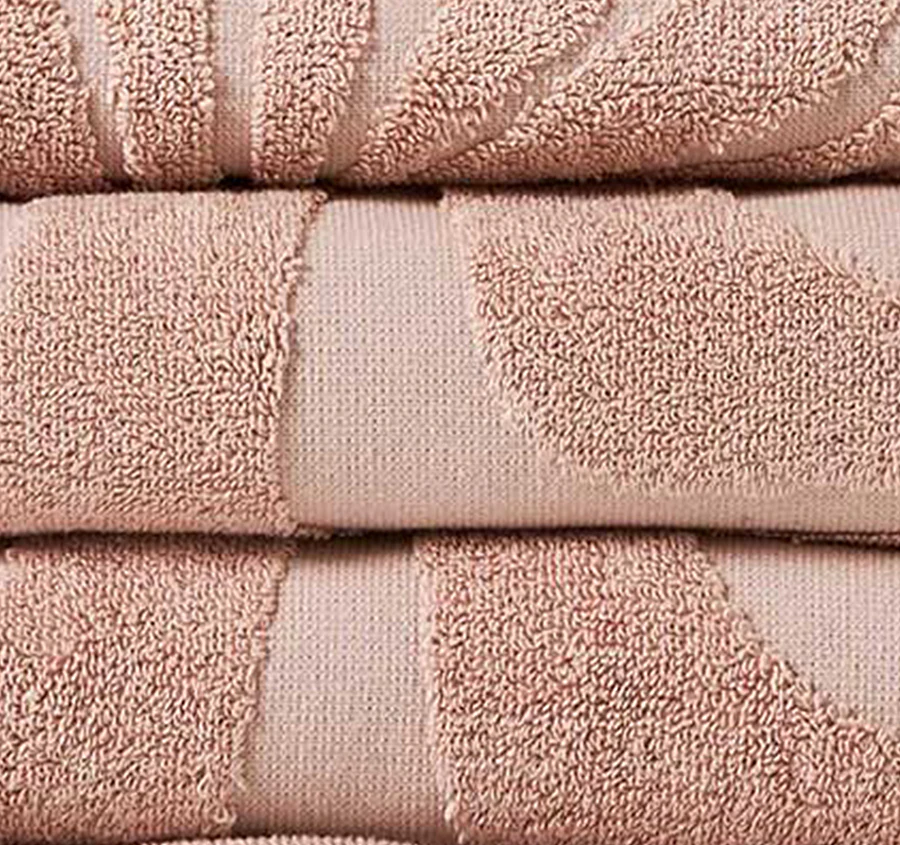 Wave 5 Piece 550GSM Cotton Bath Towel Set Shell - Image 2