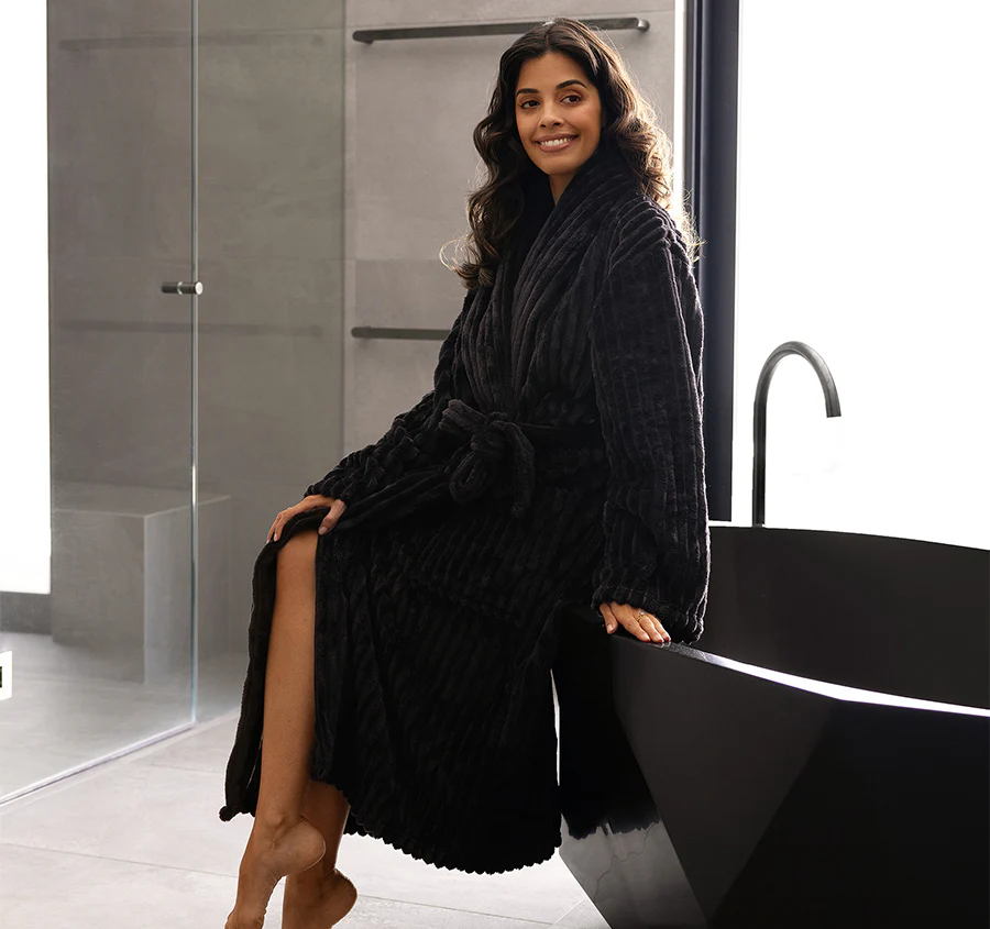 Channel Bathrobe Range Charcoal - Image 3