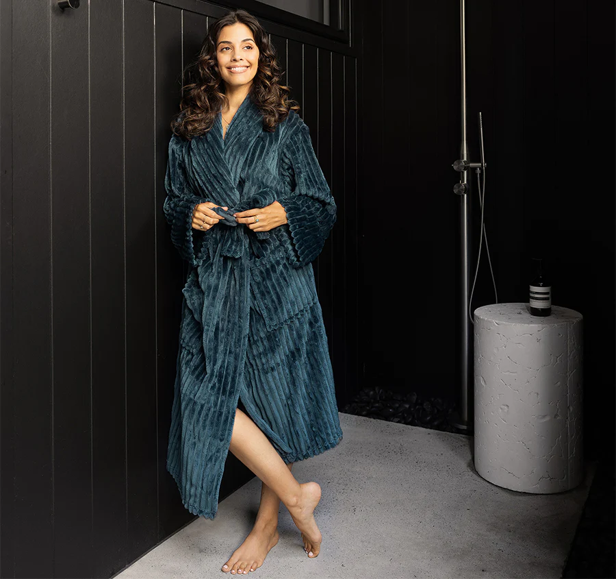 Channel Bathrobe Range Petrol - Image 3