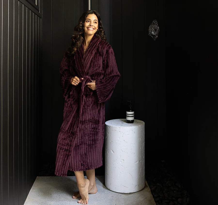 Channel Bathrobe Range Plum - Image 3