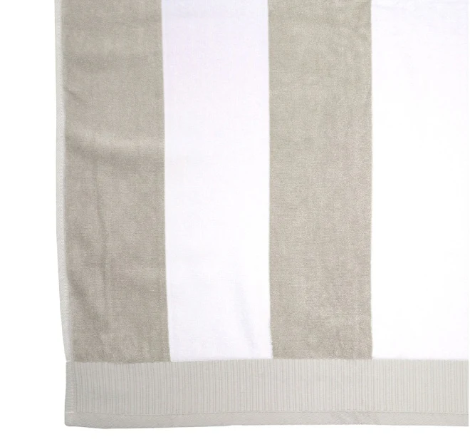 Classic Stripe 95x175cm Beach Towel Pebble - Image 2