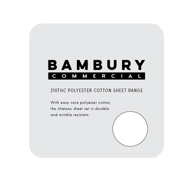 Chateau 210THC Polyester Cotton Sheet Range White - Image 5
