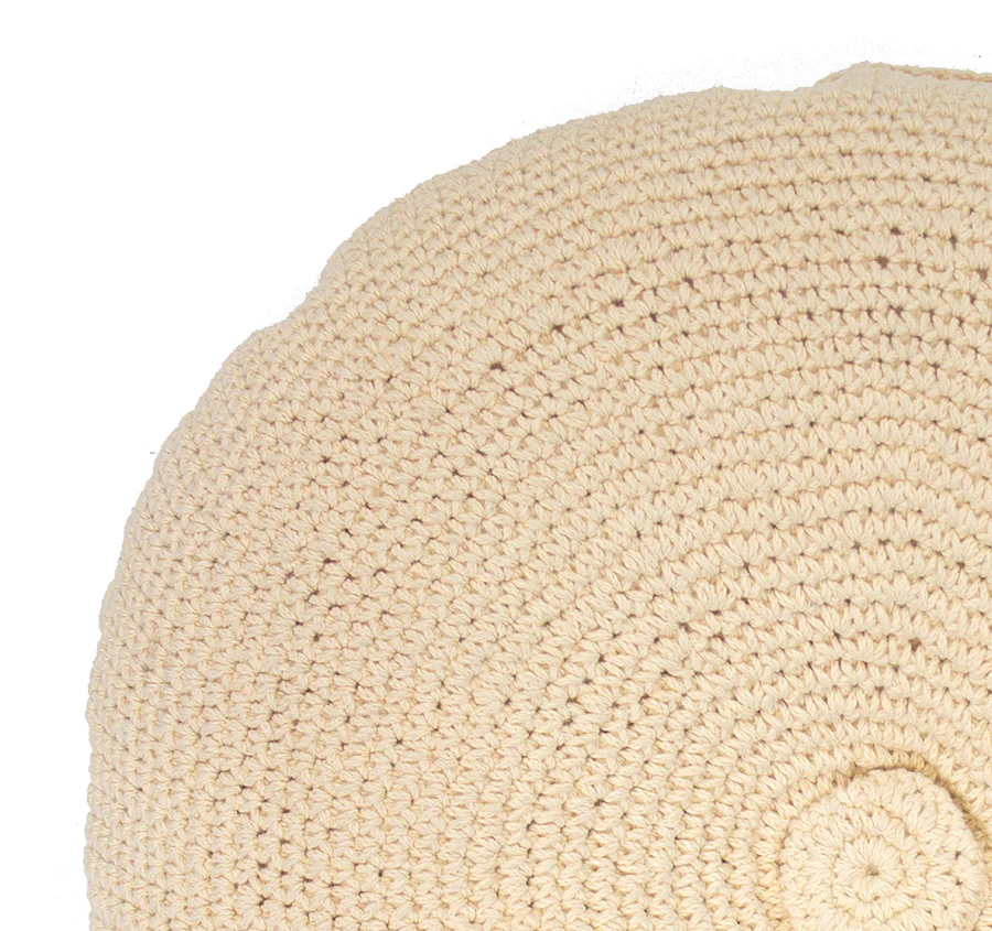 Demi 45cm Round Filled Cushion Custard - Image 2