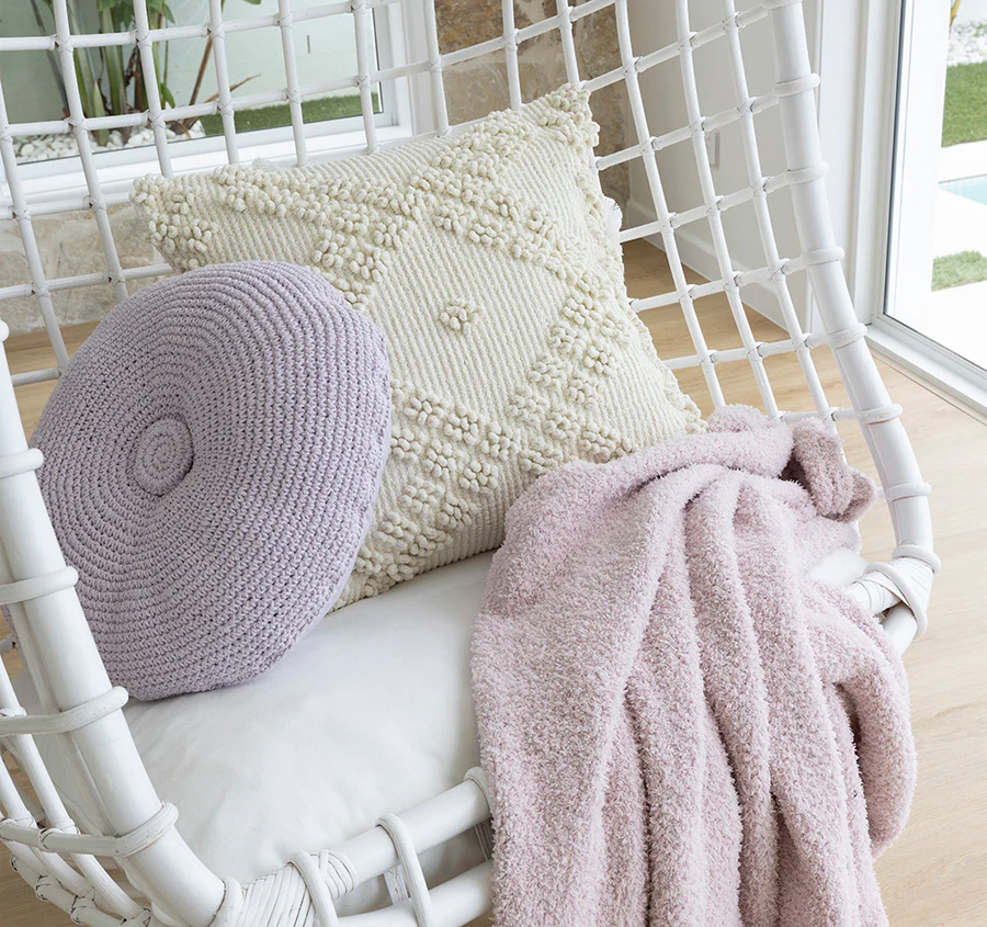 Demi 45cm Round Filled Cushion Lilac - Image 3