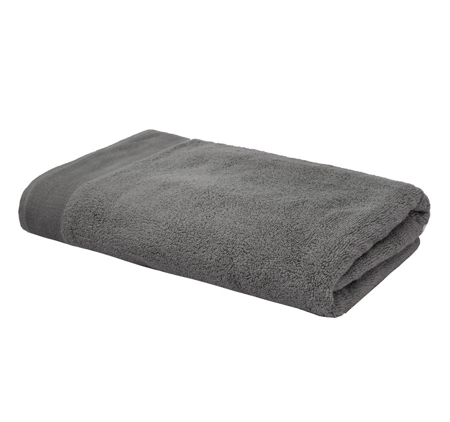 Elvire 2 Piece 600GSM Cotton Bath Towel Set Pewter - Image 2
