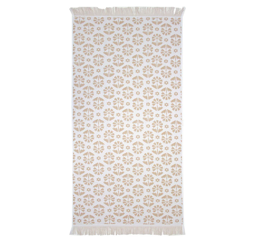 Flora 90x170cm Beach Towel Pebble