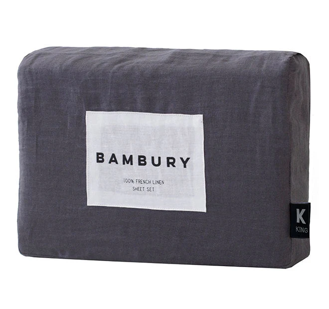 French Linen Mega Sheet Set Range Charcoal - Image 2