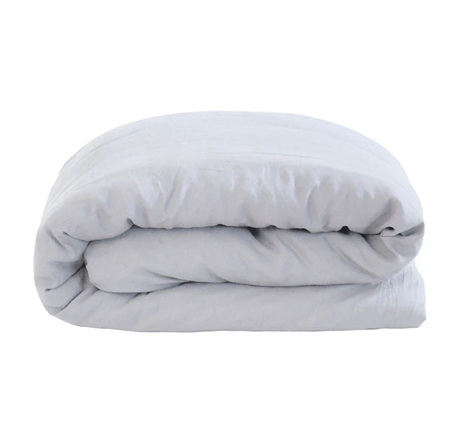 French Linen Quilt Cover Set Range Silver - Image 6