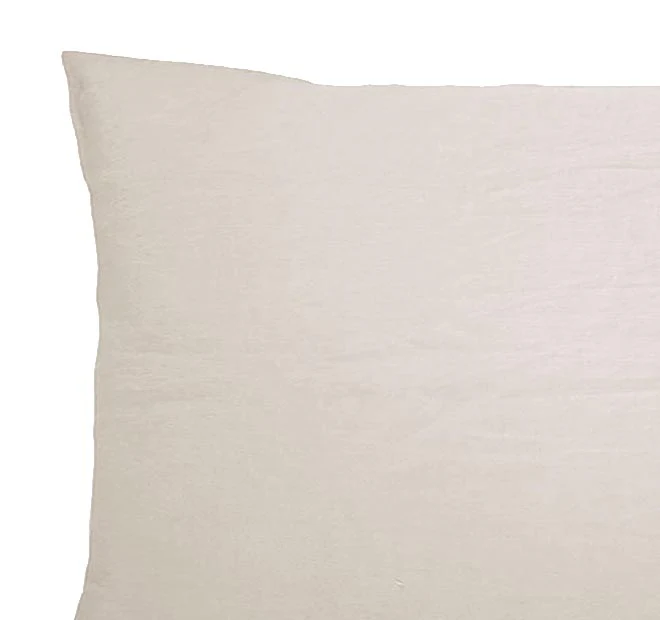 French Linen Standard Pillowcase Pair Pebble - Image 2
