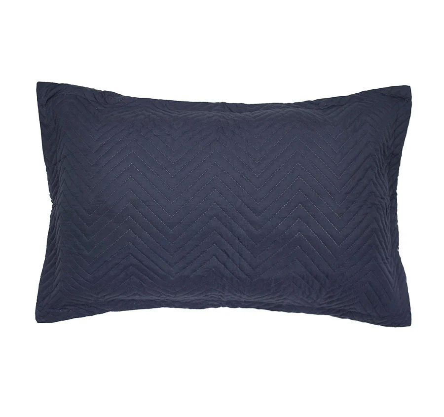 Herringbone Embossed Coverlet Set Range Navy - Image 2
