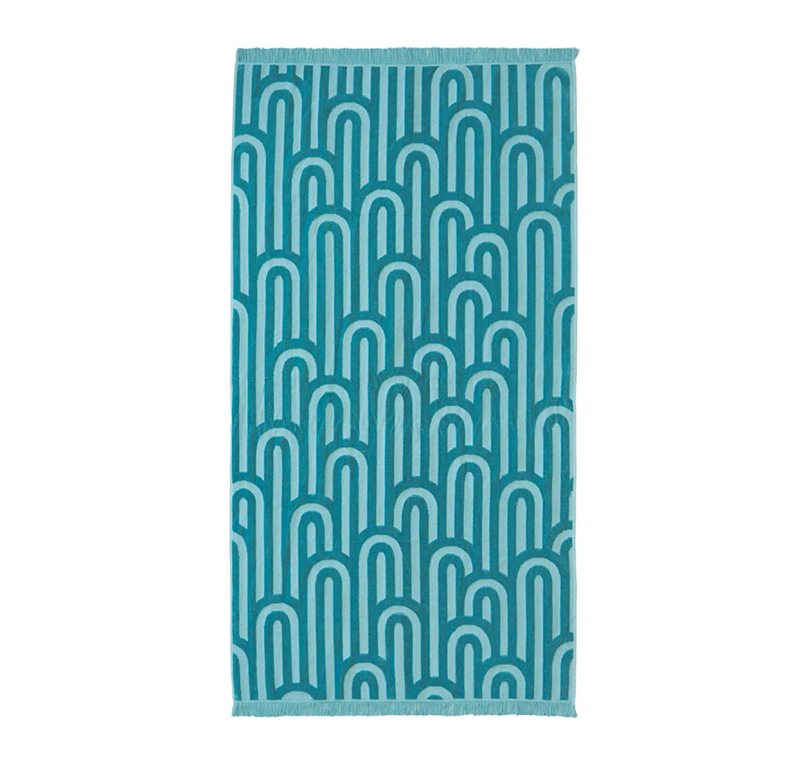 HiLo 90x170cm Beach Towel Arcade Turquoise