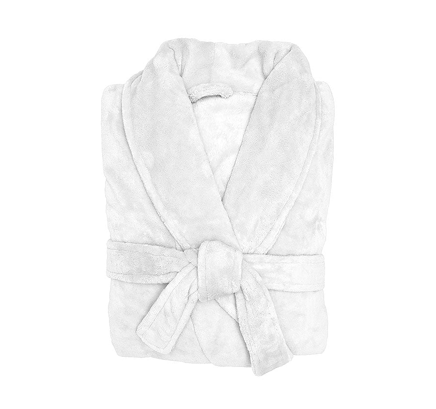 Microplush Bathrobe Range White - Image 2