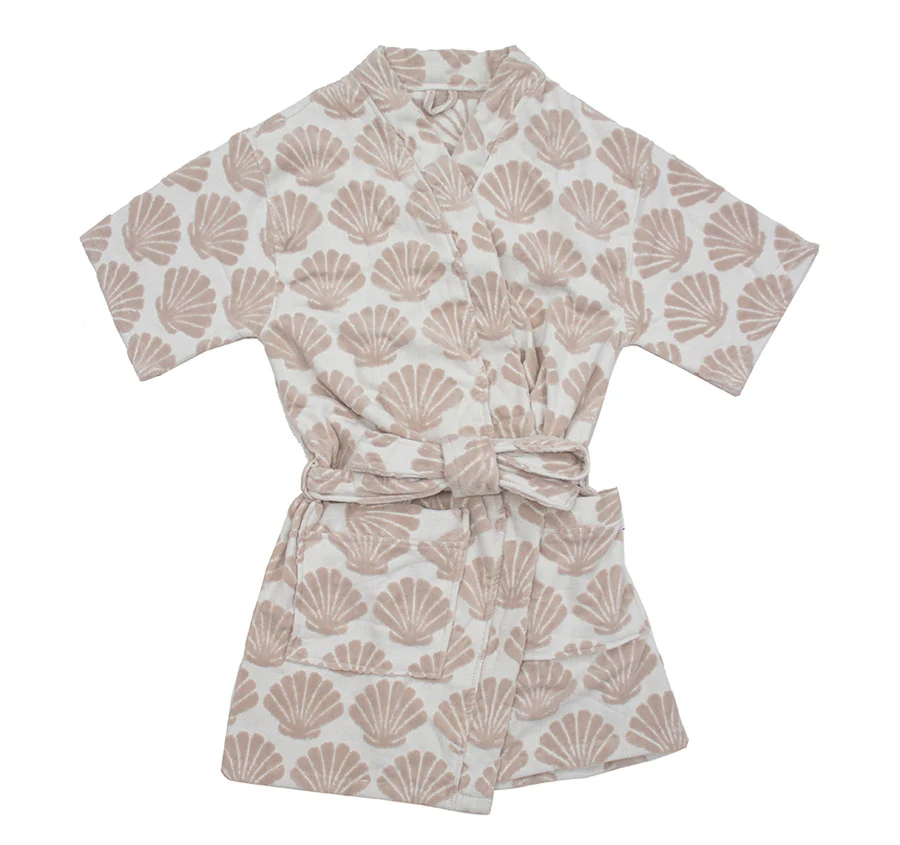 Shell Cotton Robe Pebble