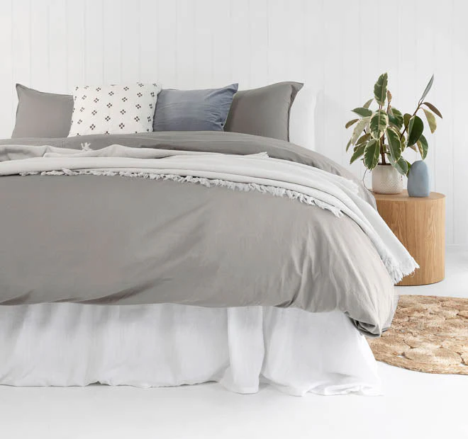 Temple Organic Cotton Quilt Cover Set Range Grey - Image 4