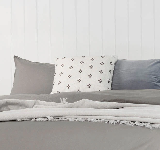 Temple Organic Cotton Quilt Cover Set Range Grey - Image 5