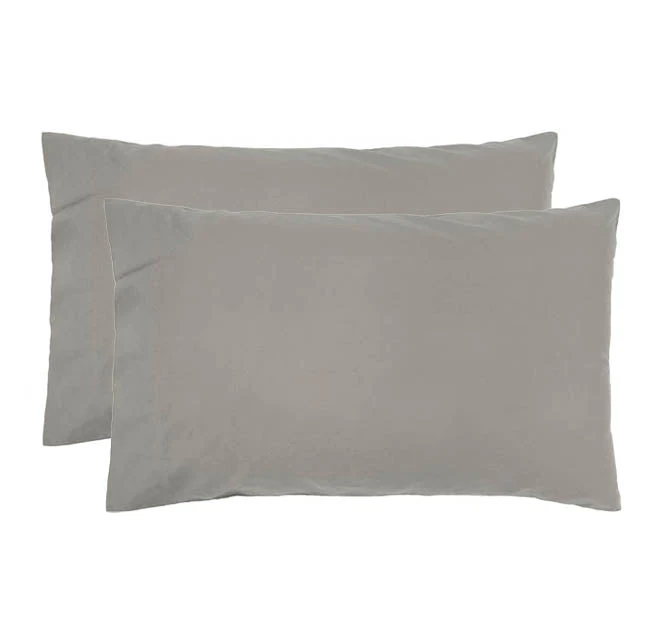 Temple Organic Cotton Standard Pillowcase Pair Grey