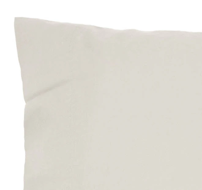 Temple Organic Cotton Standard Pillowcase Pair Pebble - Image 2