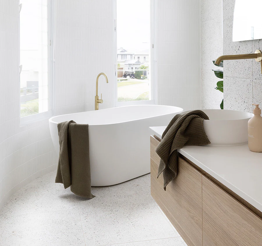 Waffle Cotton Bath Towel Range Olive - Image 4