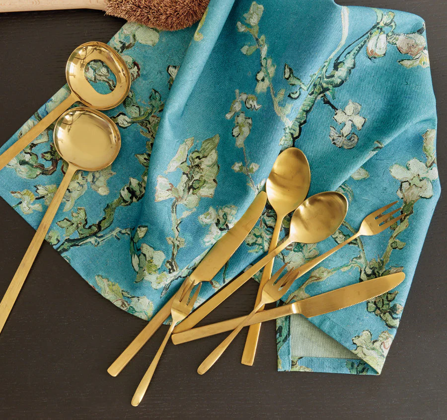 Blossom Tea Towel Blue - Image 3