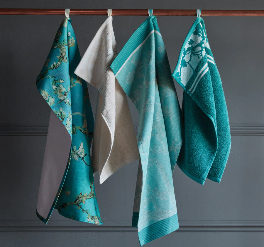 Blossom Tea Towel Blue - Image 4