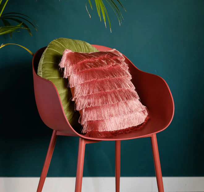 Fringy 40x40cm Filled Cushion Coral - Image 3