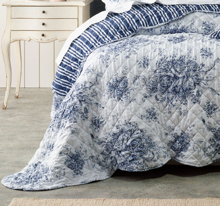 Amorette 5-7 Piece Bedspread Set Range Blue - Image 3