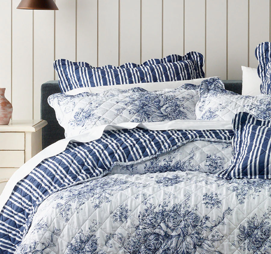 Amorette 5-7 Piece Bedspread Set Range Blue - Image 4