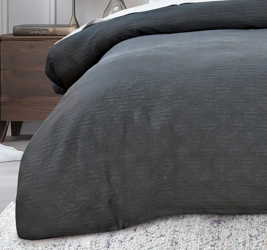 Hallston Quilt Cover Set Range Charcoal - Image 3