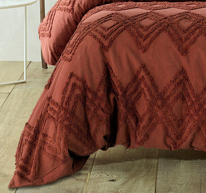Jaipur Quilt Cover Set Range Terracotta - Image 3