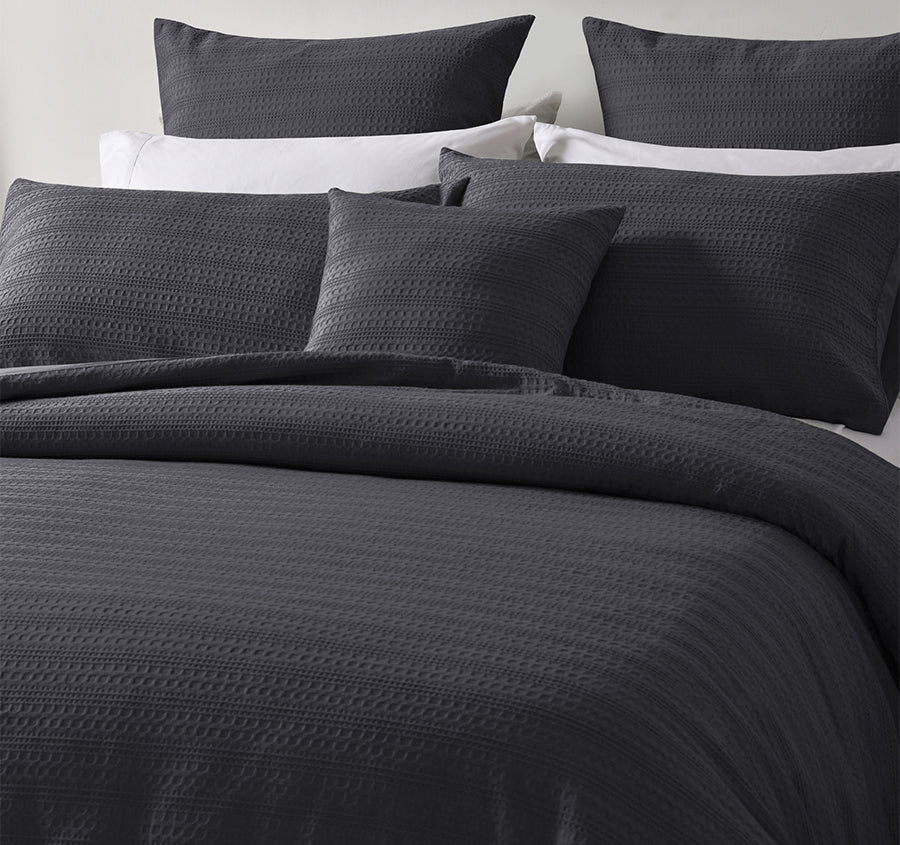 Kahlani Quilt Cover Set Range Charcoal - Image 6
