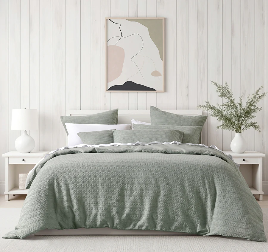 Kahlani Quilt Cover Set Range Sage