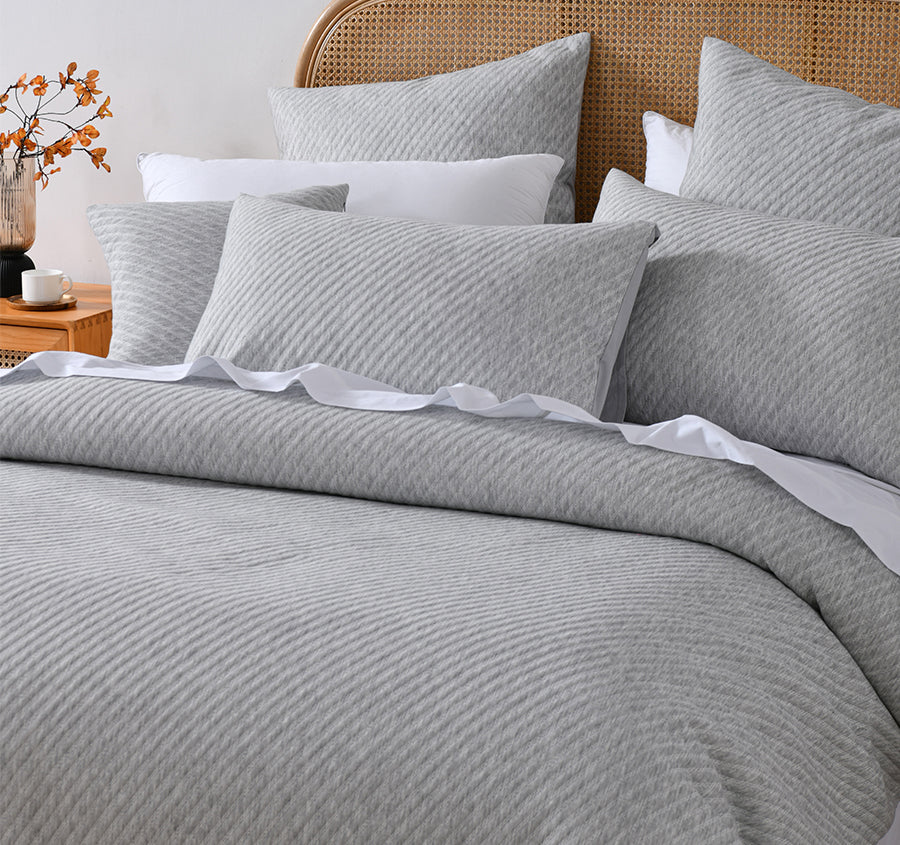 Pesaro European Pillowcase Grey Marle - Image 3