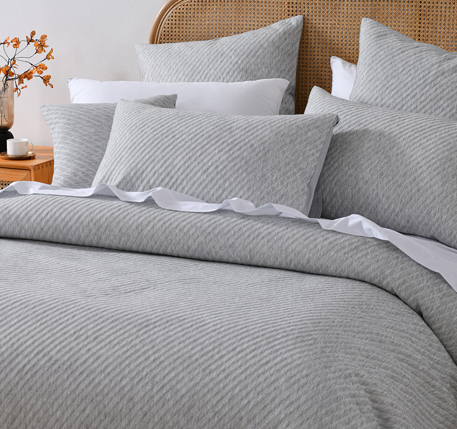 Pesaro Quilt Cover Set Range Grey Marle - Image 6