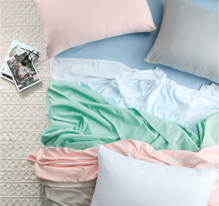 Vintage Washed Soft Microfibre Sheet Set Range Sky - Image 3