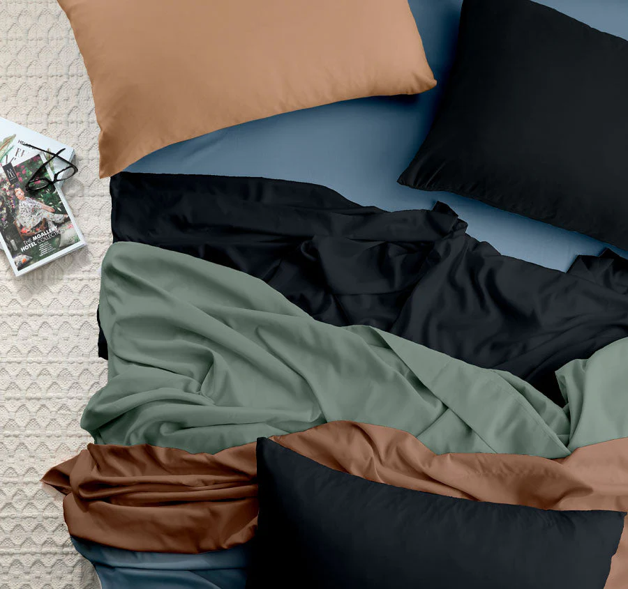 Vintage Washed Soft Microfibre Sheet Set Range Sky - Image 4