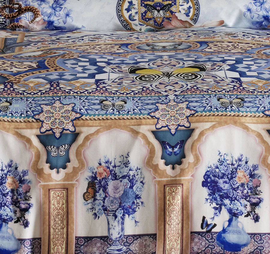 Al Manial Palace Memoirs Quilt Cover Set Range Blue - Image 2