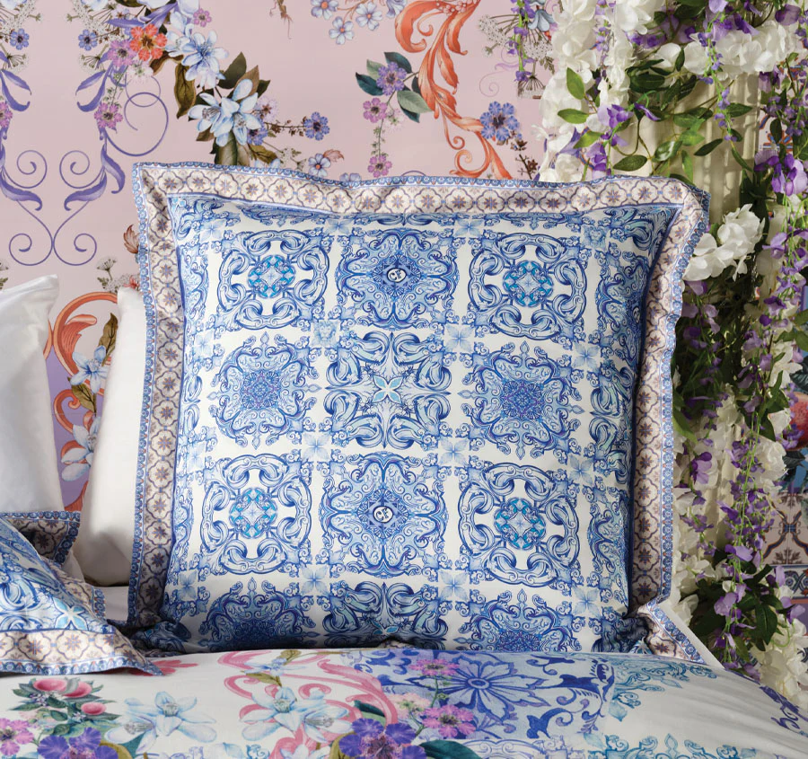 Paint Me Positano European Pillowcase Blue - Image 4