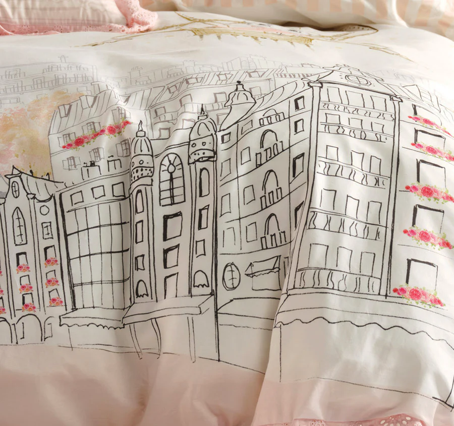 Claris In Paris Quilt Cover Set Range Pink - Image 2