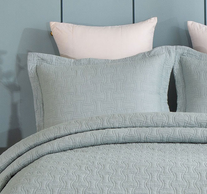 Embroidered Coverlet Set Range Jade - Image 3