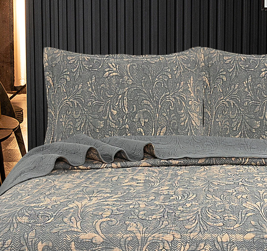 Stone Wash Coverlet Set Range Gun Metal - Image 4