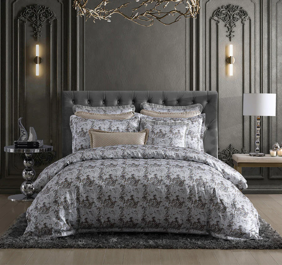 Trieste Quilt Cover Set Range Silver