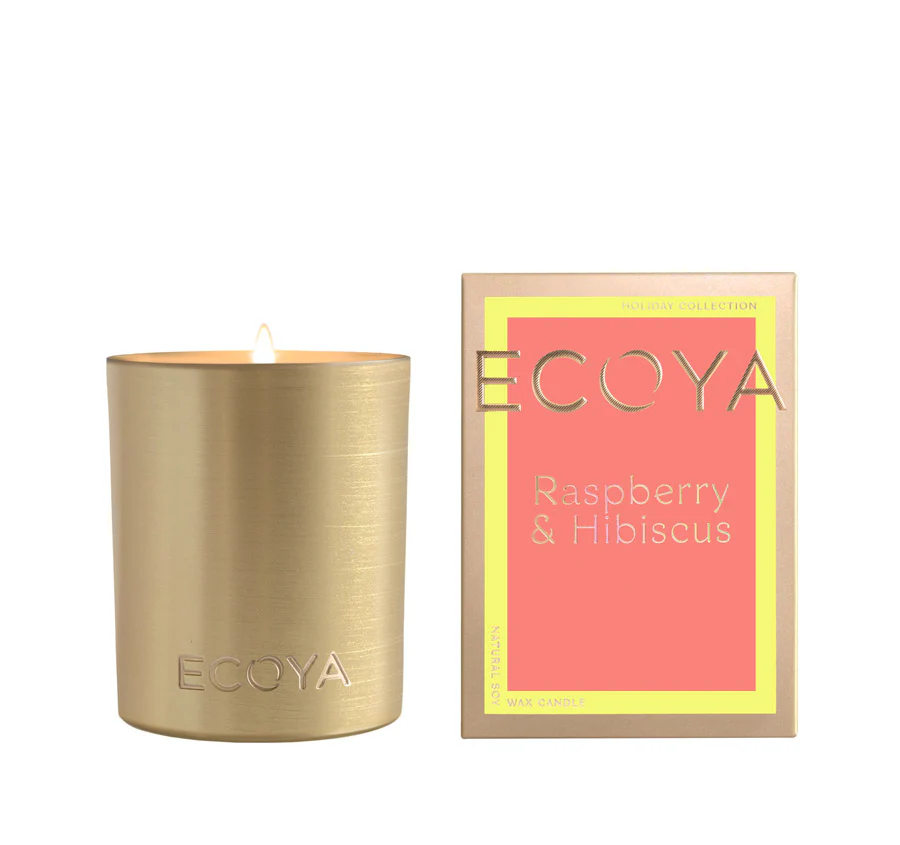 Festive Holliday Collection Goldie 460g Candle Raspberry and Hibiscus