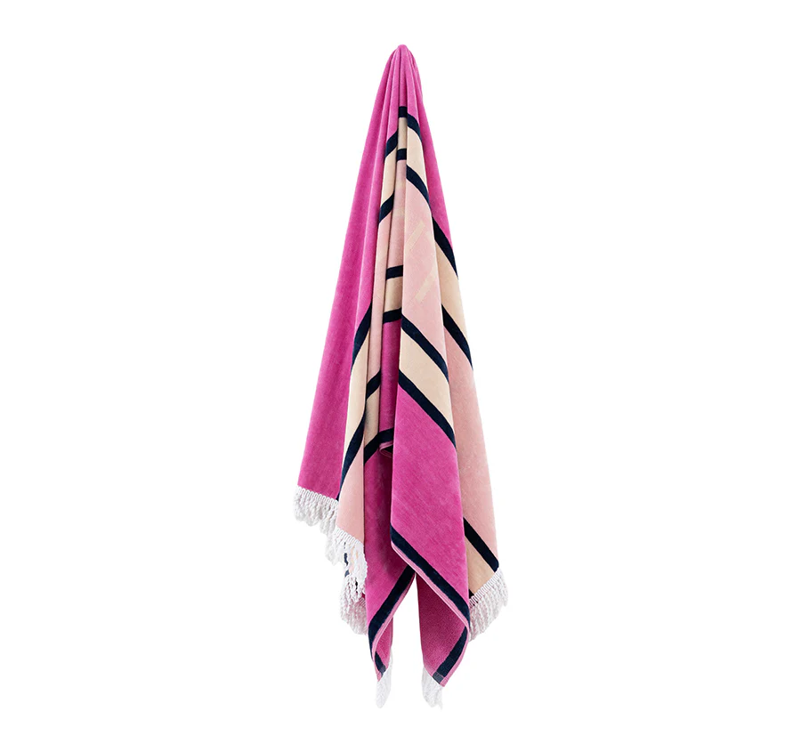 Tidal 80x160cm Beach Towel Fuchsia - Image 3
