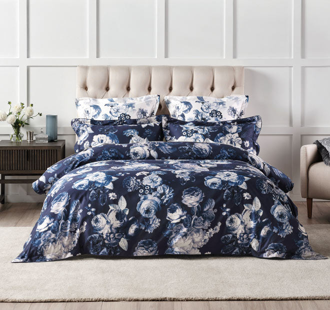 Jardin Quilt Cover Set Range Navy