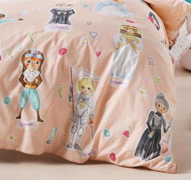 You Go Girl Quilt Cover Set Range Peach - Image 3