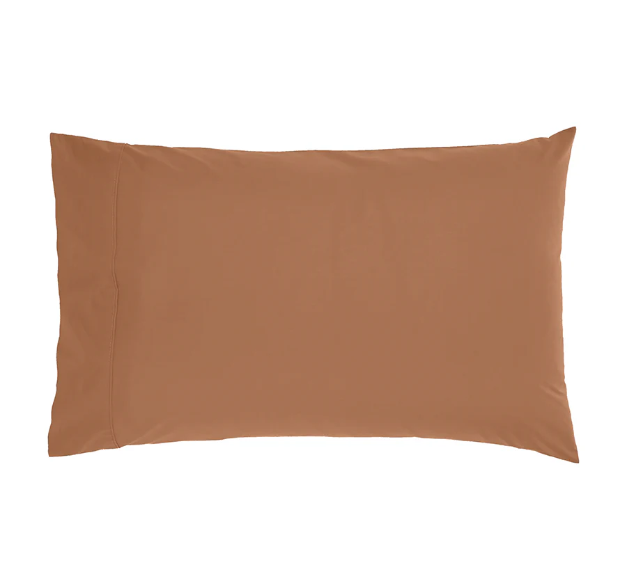 Drift Stonewashed Cotton Standard Pillowcase Pair Earth Clay