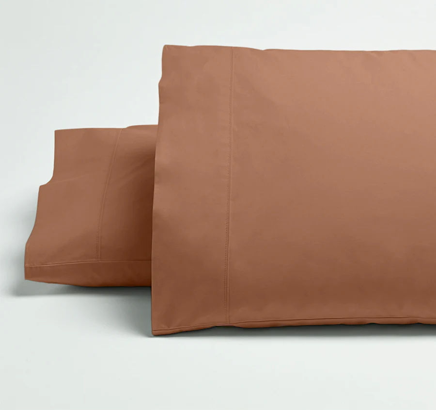 Drift Stonewashed Cotton Standard Pillowcase Pair Earth Clay - Image 3