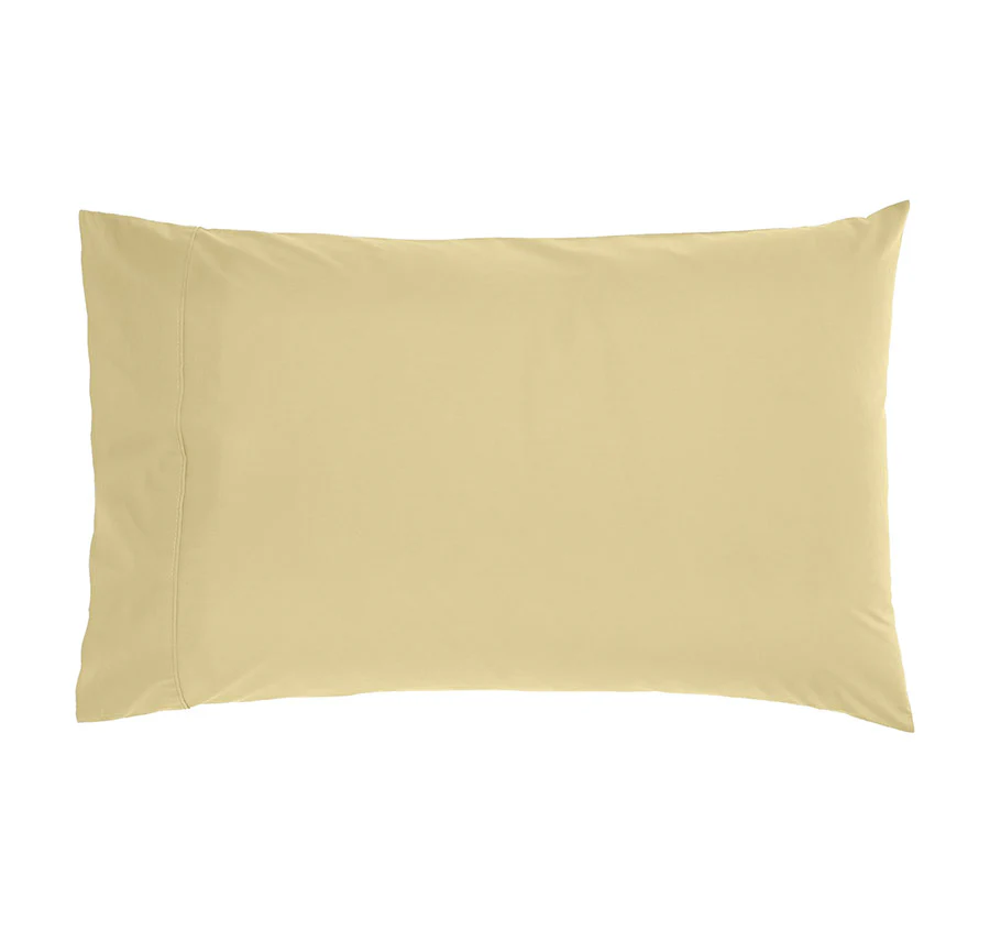 Drift Stonewashed Cotton Standard Pillowcase Pair Lemon Yellow